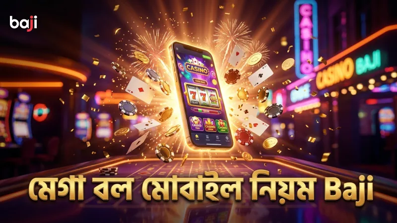 মেগা বল মোবাইল ইন্টারফেসে দ্রুত খেলার নিয়ম প্রদর্শন করছে